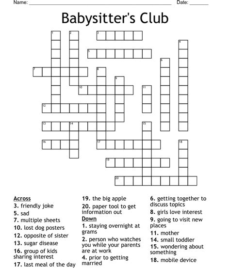 Click the answer to find similar crossword clues. . Babysitter often crossword clue